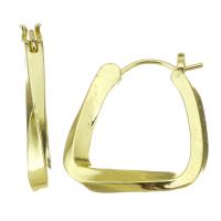 Brass Hoop Earring, stainless steel post pin, gold color plated 