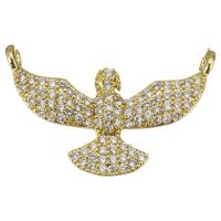 Cubic Zirconia Micro Pave Brass Connector, Parrot, fashion jewelry & micro pave cubic zirconia & for woman, gold Approx 1.5mm 