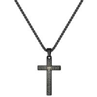 Collier de bijoux de titane, Acier titane, croix, Placage, pour homme, plus de couleurs à choisir .622 pouce, Vendu par brin