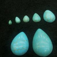 Gemstone Cabochons, Synthetic Turquoise, Teardrop, polished, DIY 