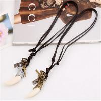 PU Leather Cord Necklace, Zinc Alloy, with PU Leather, Adjustable & handmade & Unisex 68-75cmuff0c0.3cm 