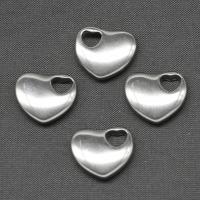 Edelstahl Herz Anhänger, silberfarben plattiert, DIY, 13x15x4mm, verkauft von PC