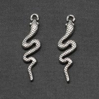 Stainless Steel Pendants, Snake, silver color plated 