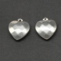 Stainless Steel Heart Pendants, silver color plated 