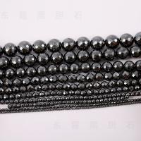 Perles hématite non-magnétique, Rond, DIY & normes différentes pour le choix & facettes, noire, Vendu par brin