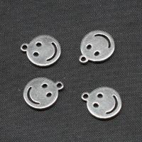 Stainless Steel Pendants, Round, silver color plated 