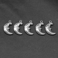 Stainless Steel Pendants, Round, silver color plated 