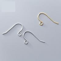 Sterling Silver Hook Earwire, 925 Sterling Silver, plated 0.7mm 