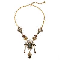 Zinc Alloy Necklace, with Gemstone & Plastic Pearl, with 2.76 inch extender chain, gold color plated, micro pave cubic zirconia Approx 18.5 Inch 