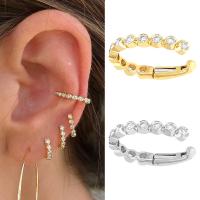 manchette de boucle d'oreille, laiton, Placage, bijoux de mode & pavé de micro zircon & pour femme, plus de couleurs à choisir, 145mm, Vendu par PC