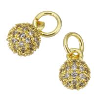 Cubic Zirconia Micro Pave Brass Pendant, gold color plated, micro pave cubic zirconia Approx 3.5mm 