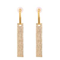 Boucle d'oreille de zinc alliage strass goutte, alliage de zinc, bijoux de mode & pour femme & avec strass, plus de couleurs à choisir Vendu par paire