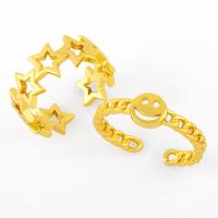 Messing Manschette Fingerring, plattiert, für Frau, goldfarben, 0.6cmuff0c0.7cm, verkauft von PC