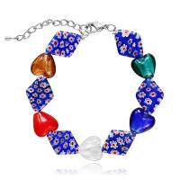 Pulseras de cristal de Murano, azul, 210mm, Vendido por UD