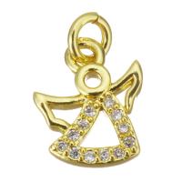 Cubic Zirconia Micro Pave Brass Pendant, Angel, gold color plated, micro pave cubic zirconia Approx 2.5mm 