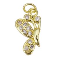 Cubic Zirconia Micro Pave Brass Pendant, gold color plated, micro pave cubic zirconia Approx 3.5mm 