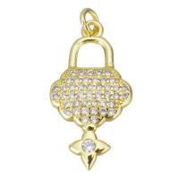 Cubic Zirconia Micro Pave Brass Pendant, gold color plated, micro pave cubic zirconia Approx 2.5mm 