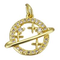 Cubic Zirconia Micro Pave Brass Pendant, gold color plated, micro pave cubic zirconia & hollow Approx 2.5mm 