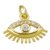 Cubic Zirconia Micro Pave Brass Pendant, Eye, gold color plated, micro pave cubic zirconia & hollow Approx 2.5mm 