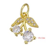 Cubic Zirconia Micro Pave Brass Pendant, Flower, gold color plated, micro pave cubic zirconia Approx 3.5mm 