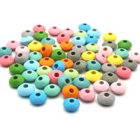 Dyed Wood Beads, Flat Round, DIY 