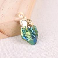 Natural Quartz Pendants, Natural Stone, with Brass, irregular, plated, DIY 25-40mmx10-20mm 