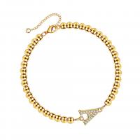 Zinc Alloy Rhinestone Bracelets, with rhinestone, golden, 225mm 