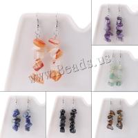 Gemstone Drop Earring, with Zinc Alloy, iron earring hook & for woman 60mm 