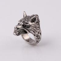 Zinc Alloy Finger Ring, Wolf, plated & for man 