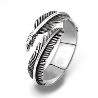 Zinc Alloy Finger Ring, Feather, plated, Adjustable & for man 