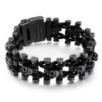 Titane bracelet en acier et bracelet, Acier titane, pistolet noir plaqué, normes différentes pour le choix & pour homme, Vendu par brin