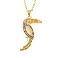 Cubic Zircon Micro Pave Brass Necklace, gold color plated & micro pave cubic zirconia & for woman Approx 19.68 Inch 