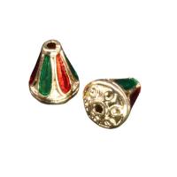 Cloisonne Beads, Zinc Alloy, with Cloisonne, enamel, golden 