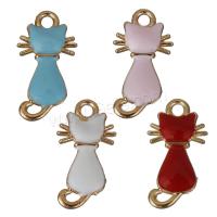 Zinc Alloy Enamel Pendants, Cat, rose gold color plated Approx 2mm 