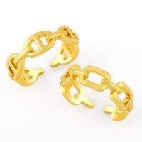 Messing Manschette Fingerring, 18K platiniert, goldfarben, 0.8x0.3cmuff0c0.5x0.2cm, verkauft von PC