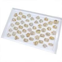 Strass Zink Legierung Finger Ring, Zinklegierung, mit Strass, goldfarben, 4x18mm-11x24mm, 50PCs/Box, verkauft von Box