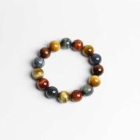 Tiger Eye Stone Bracelets, Round, polished, fashion jewelry, multi-colored Approx 18 cm 