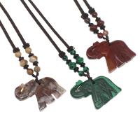 Gemstone Necklaces, Elephant, polished Approx 32 cm 