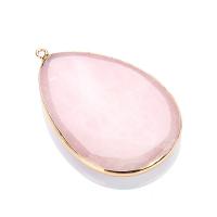 Gemstone Jewelry Pendant, Quartz, with Howlite, Teardrop 10mm 