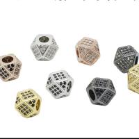 Cubic Zirconia Micro Pave Brass Beads, plated, micro pave cubic zirconia 7mm 