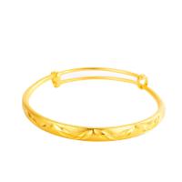 Bracelet en laiton, Placage de couleur d'or, Réglable & pour femme, 6.5mm, Vendu par PC