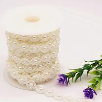 Beaded Garland Trim & Strand, ABS Plastic Pearl, beige, 14mmuff0c20mm 