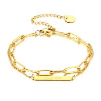 Stainless Steel Charm Bracelet, fashion jewelry & for woman, gold 