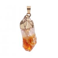 Natural Quartz Pendants, Natural Stone, with Quartz & Zinc Alloy, irregular 20-30mmuff0c 