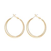 Brass Hoop Earring, Donut, plated, for woman 