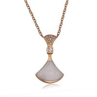 Collier de bijoux de titane, Acier titane, Placage de couleur d'or, pour femme & avec strass Environ 19.68 pouce, Vendu par brin