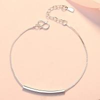 Brass Bracelets, silver color plated, for woman Approx 7.87 Inch 