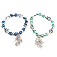 Evil Eye Lampwork Bracelets, with Zinc Alloy, Evil Eye Hamsa, for woman 0c 