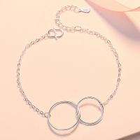 Brass Bracelets, silver color plated, French Rope Chain & for woman Approx 7.87 Inch 