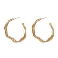 Zinc Alloy Hoop Earring, gold color plated, for woman 